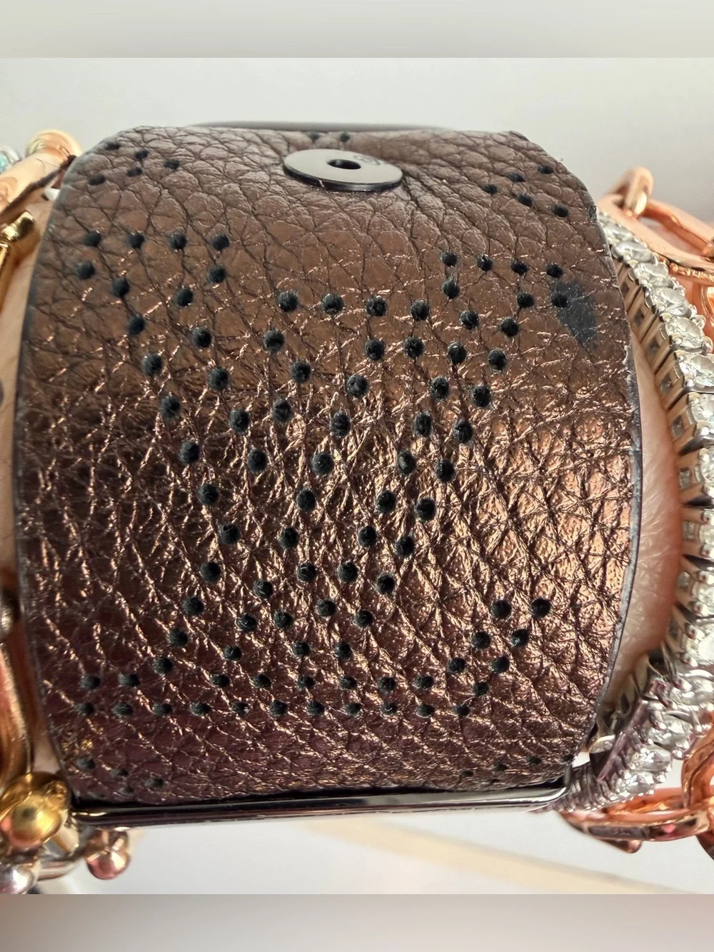 Upcycled bronze mahina leather Spark*l band for Apple Watch, size 6.25” or less